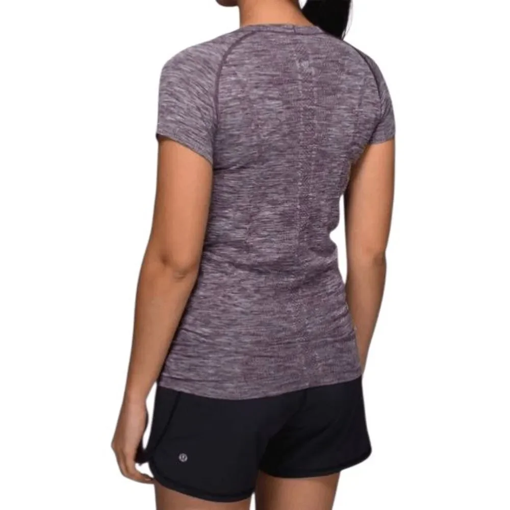 LULULEMON ATHLETIC Swiftly Tech Short Sleeve Crew In Heathered Back Cherry Size